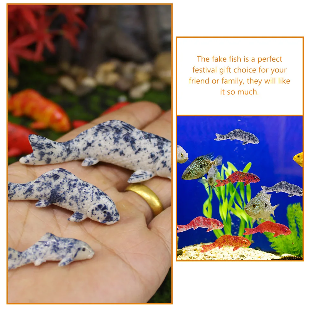 

30 Pcs Koi Decorations Fake Fish Tank Figure Mini Sculpture Artificial Fancy Carp Realistic Ornament