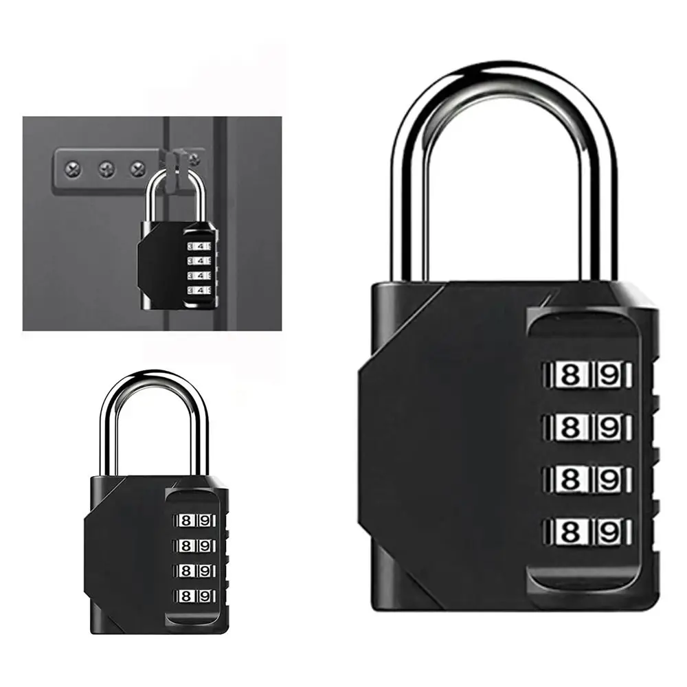 Creative Resettable Combination Lock Zinc Alloy Waterproof Padlock with Combination 4 Digit Heavy Duty Suitcase Lock Outdoor