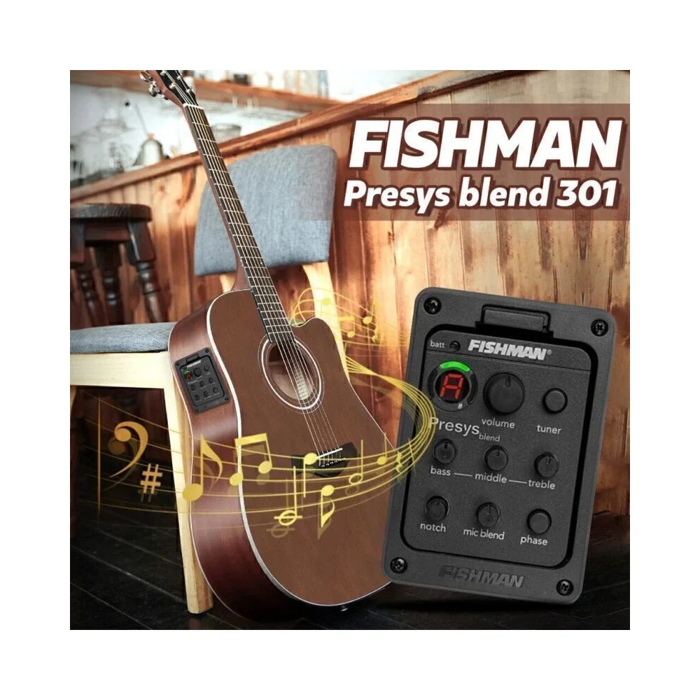 1 ensemble de pré-égaliseur à 3 bandes pour guitare, micro, accordeur intégré, utilisé pour l'amplification de guitares acoustiques.