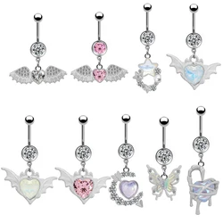 Fashion Butterfly Belly Button Rings Star Heart Zircon Navel Ring For Women Belly Navel Rings Body Piercing Jewelry Accessories