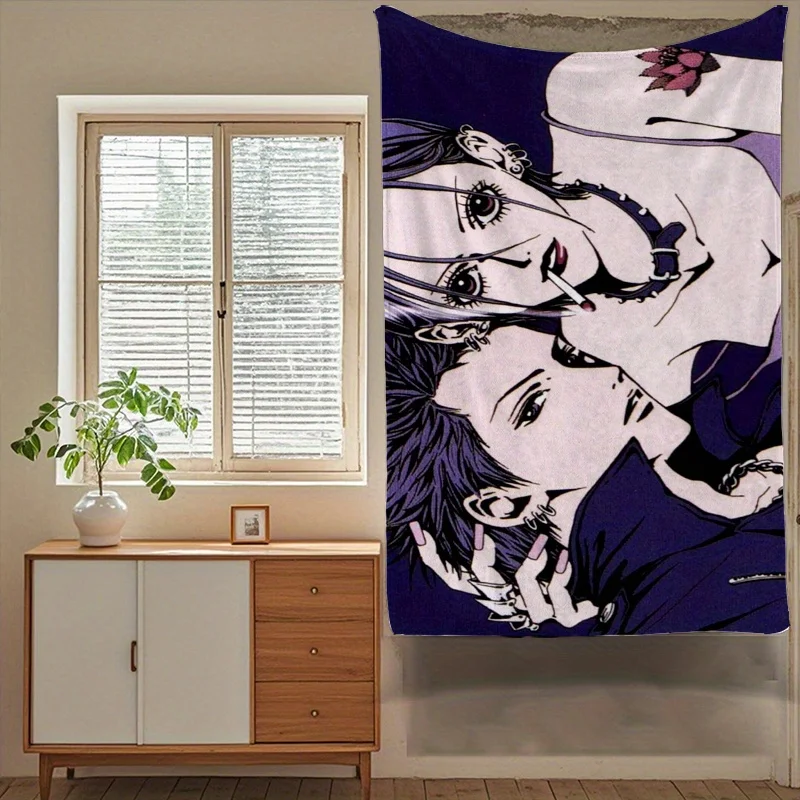 Vikama Nana Ren X Nana CP Tapestry Cool Tone Anime Couple Wall Hanging For Bedroom Dorm Fan Room Live Stream Backdrop Decor Bann