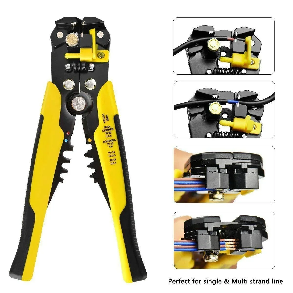 Professional Electrician Wire Stripper 20.5cm Multifunctional Self Adjusting Wire Stripper Plier Suitable For 0.2-6m㎡ Wire