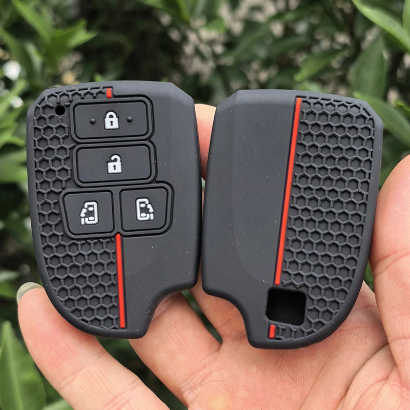 Hochwertige Silikon-Fernbedienungshülle für Toyota Vios X Yaris Hiace 4-Tasten Smart Key Schutzhülle Halter Auto-Zubehör