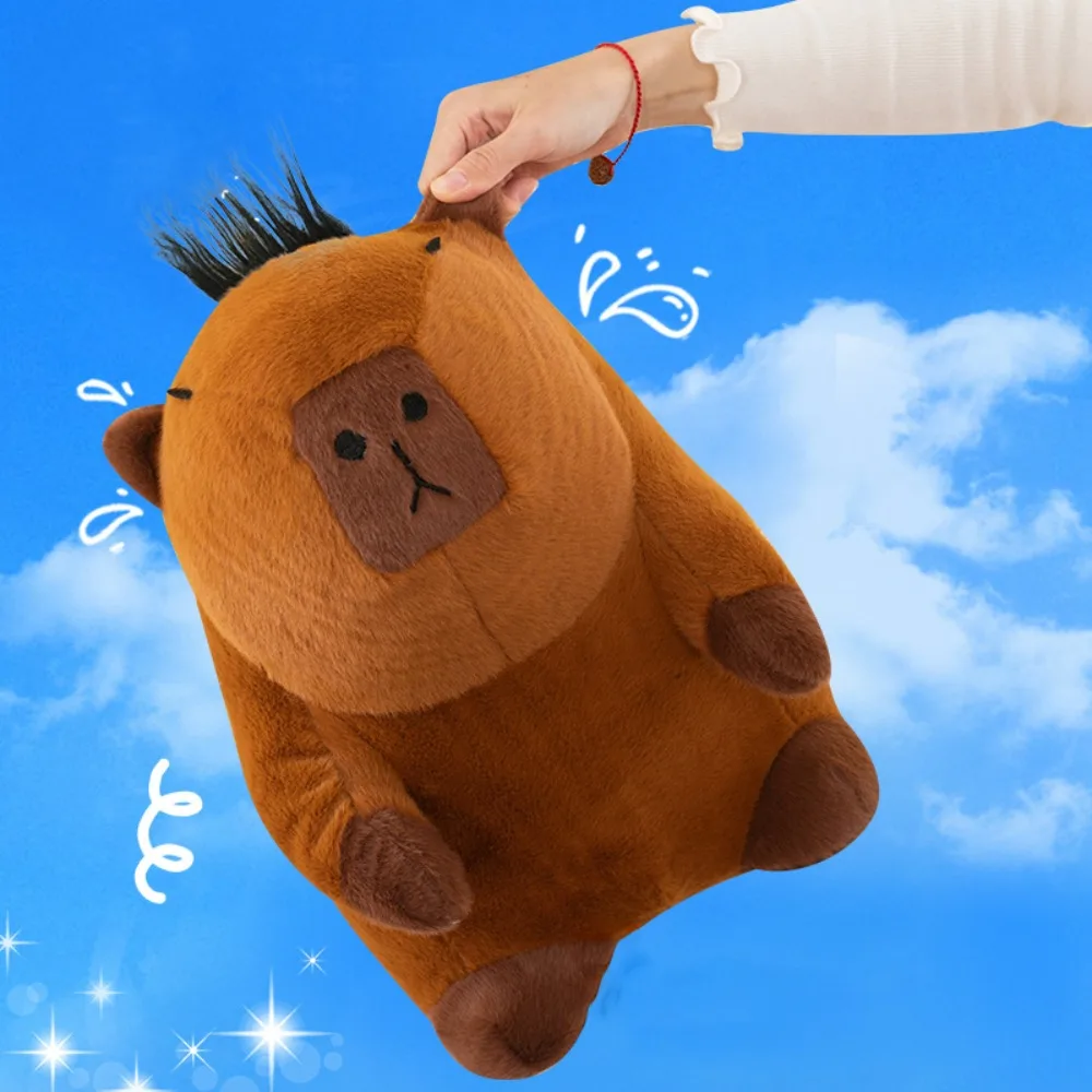 Sleeping Pillow Diy Hair Capybara Plush Toy Soft Funny Capibara Anime Fluffty Toy Cartoon Cute Capybara Plush Doll Home Decor