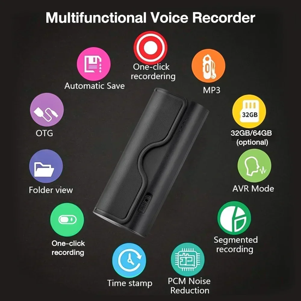 

Audio Digital Voice Recorder Voice Activated Mini USB Pen 32GB 64GB Mp3 Player Recording For Lectures recorder