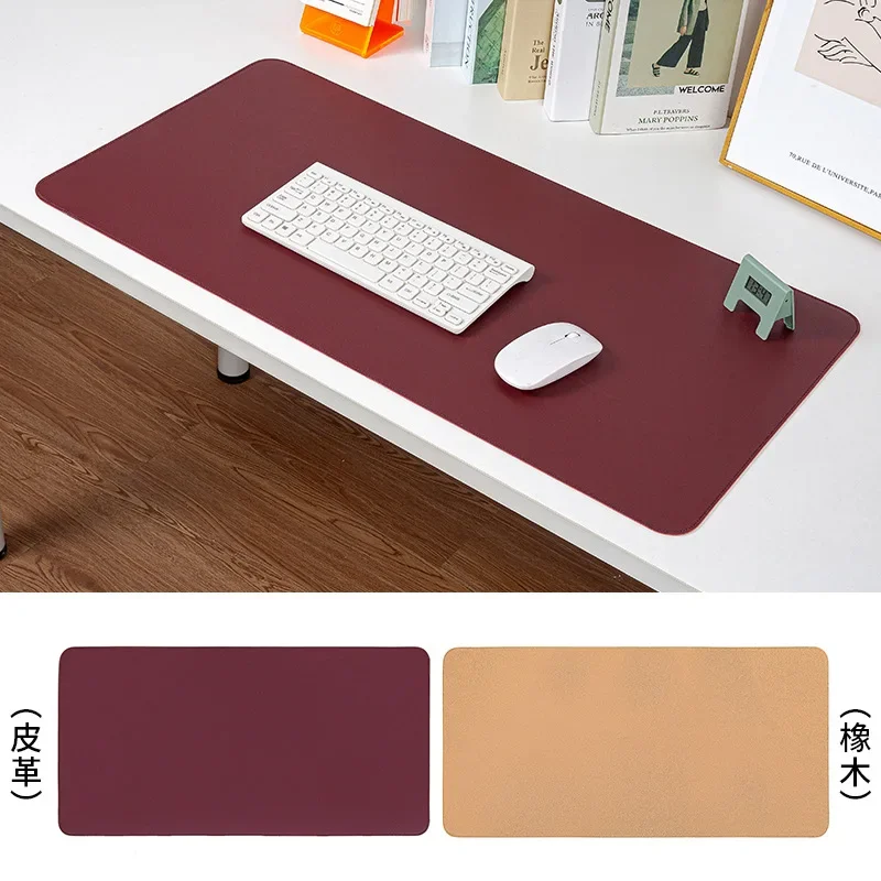 Extra-Large Cork & PU Leather Desk Mat -Dual-Color Reversible Waterproof & Stain-Resistant 2-Color Design Keyboard & Mouse Pad