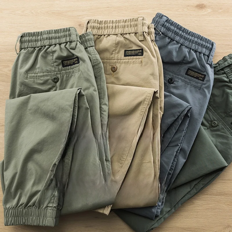 

Мужские свободные хлопковые рабочие брюки, удобные брюки на строительной площадке с защитой от ожогов, молодежная энергетическая летняя одежда