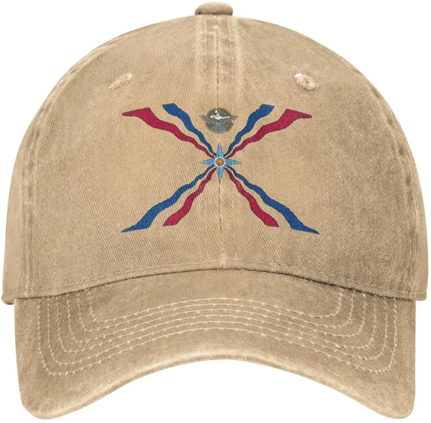 

Assyrian Flag Washed Hat Cap Baseball Dad Adjustable Cowboy Unisex Denim Trucker Adult Vintage Cotton Men Women