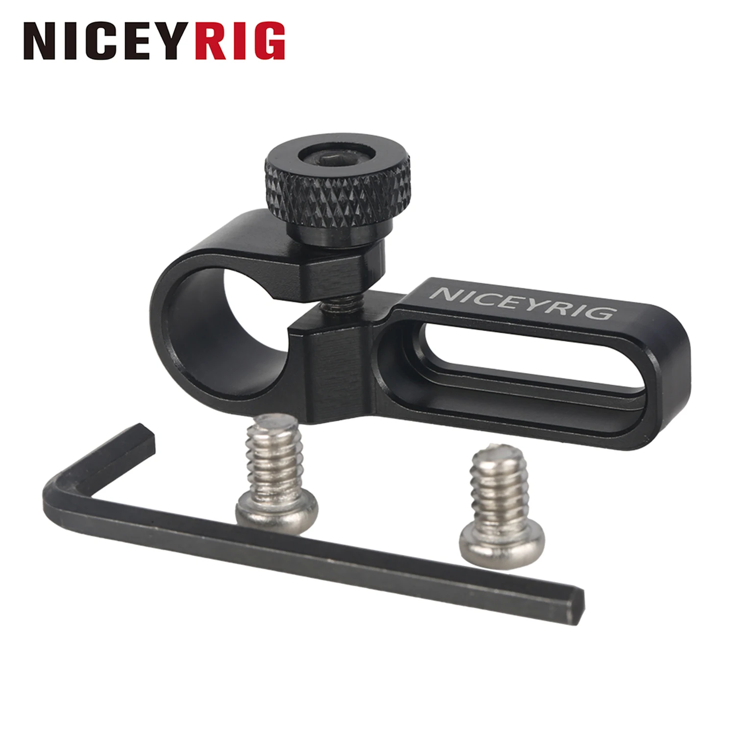 NICEYRIG 15mm Single Rod Holder with Counterbore Side Mount Extension Rod Rail Block for Camera Cage Top Handle Follow Focus