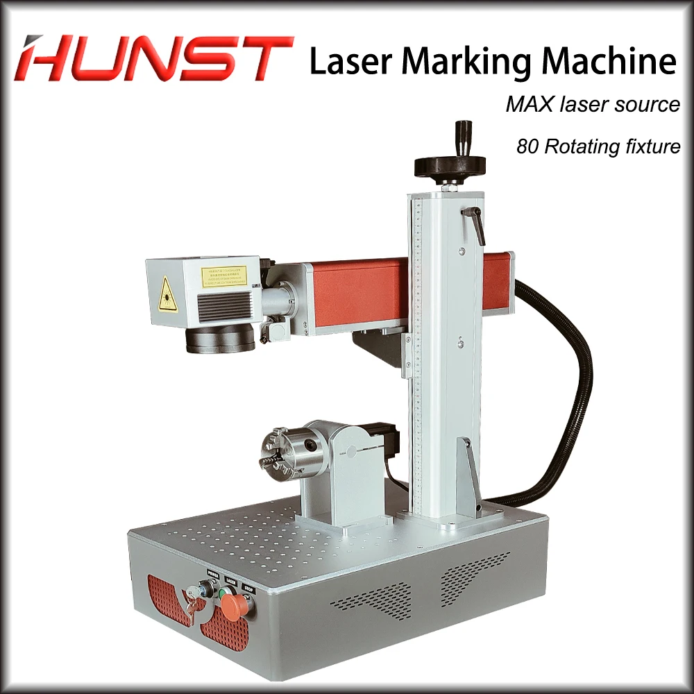 Hunst 20W/30W/50W Raycus Fiber Laser Marking Hine For Gold Sier Brass Aluminum Stainless Steel