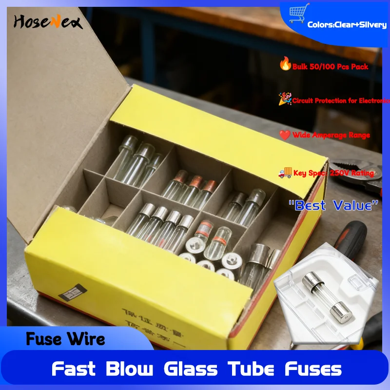 

5x20MM Glass Tube Fast Blow Fuses Assortment 0.1A/0.2A/0.5A/1A/2A/3A/4A/5A/6A/8A/10A/12A/15A/20A/25A/30A 250V Fusibles