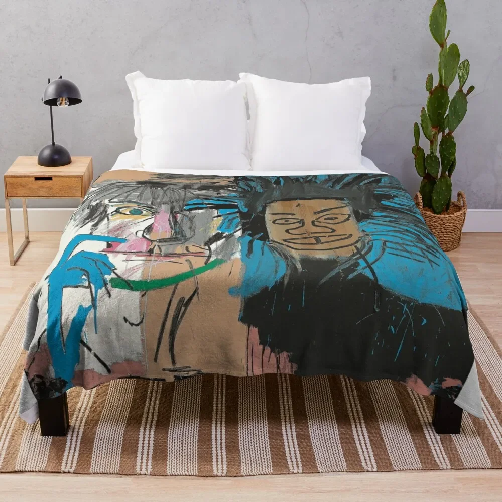 

Collaboration jean-michel and warhol - painting illustration Throw Blanket fluffy Bed covers halloween sofa bed Blankets