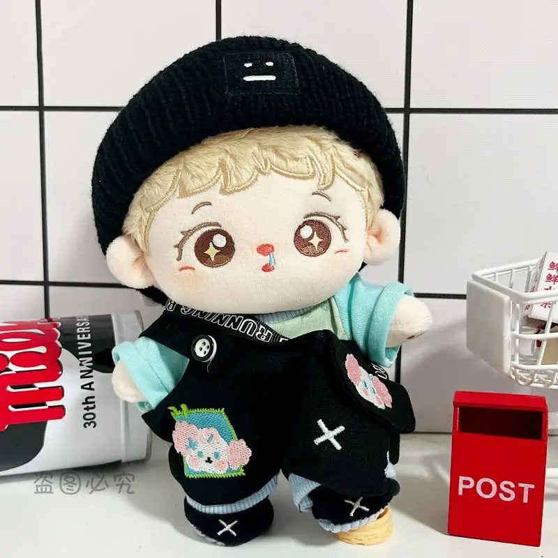 20cm Doll Clothes T-shirt Rompers Pants Hat Suit  Fur Coat Cotton Stuffed Dolls Mini Clothes Idol Doll Outfit