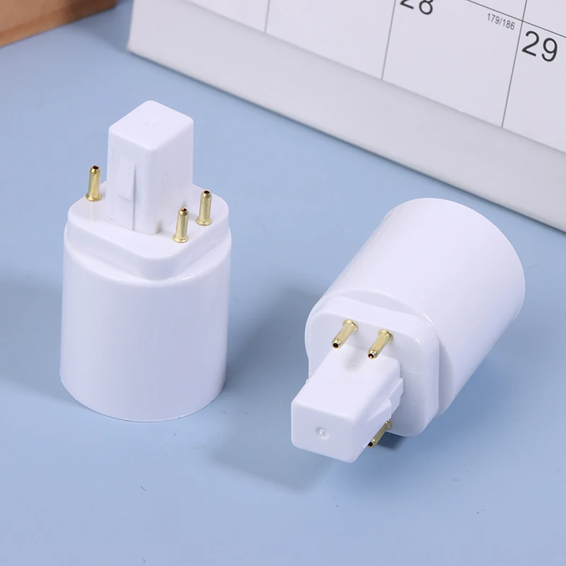 3PCS 4 Pin Conductive G24 To E26/E27 Socket Adapter G24Q Lamp Base Adapter G24Q To Medium Light Socket Converter