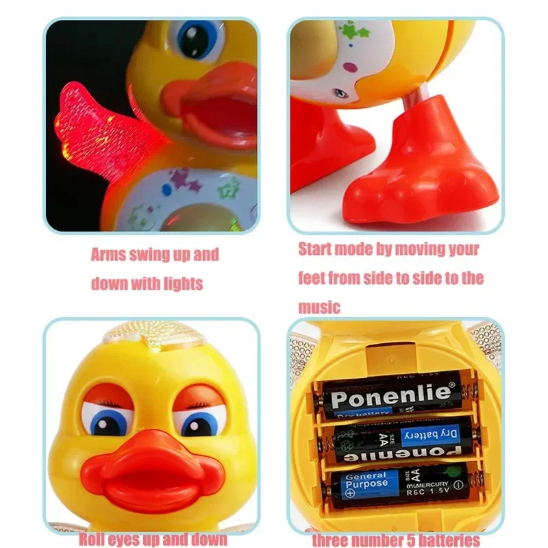 Jouet de canard dansant électrique, Animal Musical interactif avec lumières clignotantes, cadeau éducatif pour enfants