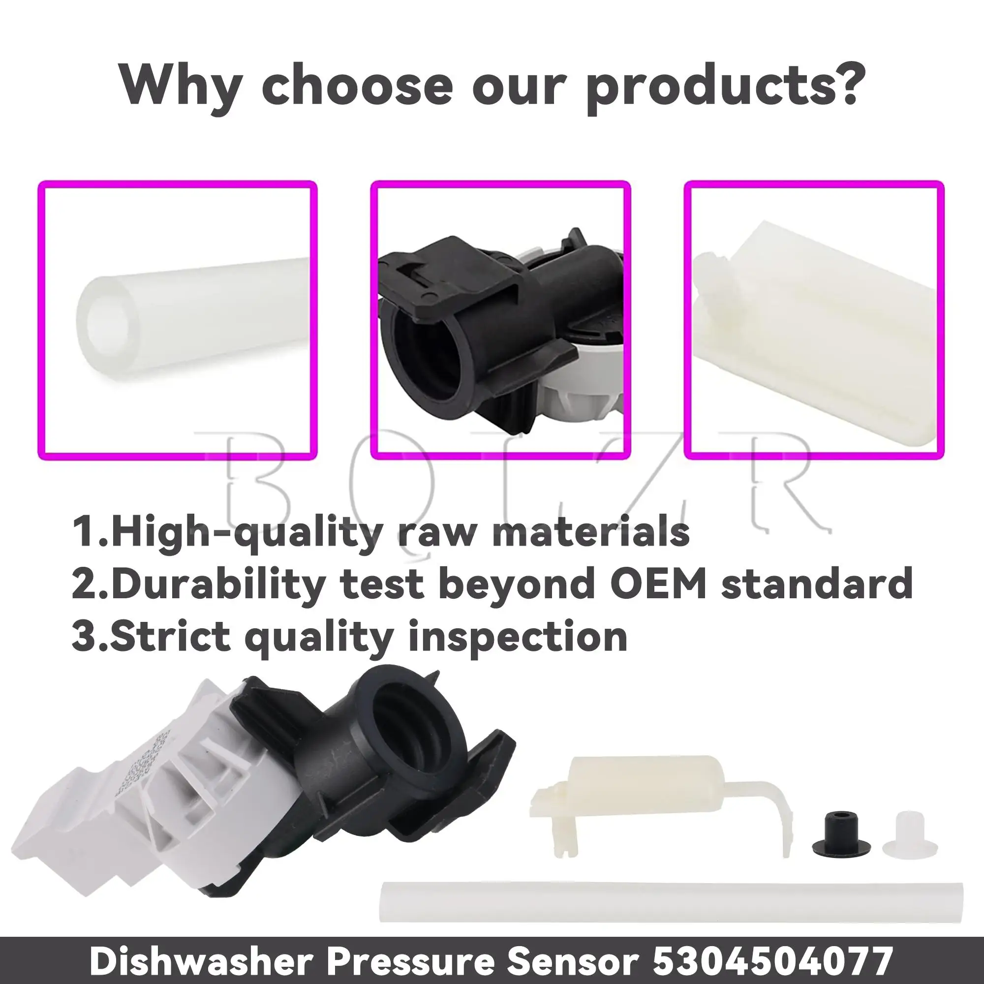 BQLZR Dishwasher Pressure Sensor Kit Replacement for Electrolux with Filter