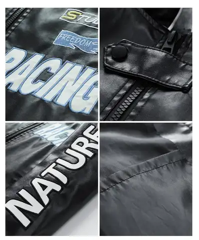 Nya Mode Herr Streetwear Motorcykel Läderjackor Herr Tandkrage Casual PU Läderkappor Kvalitet Herr Tunna Jackor 3XL 10 best sales läderjackor för män - №9