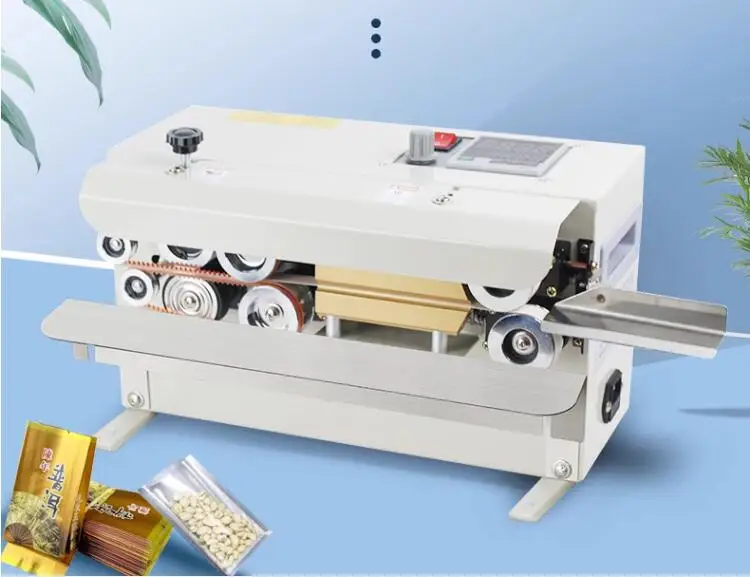 FR-550 Small automatic sealing machine Plastic Bag Food aluminum foil bag Snacks tea Continuous sealing Packing machine