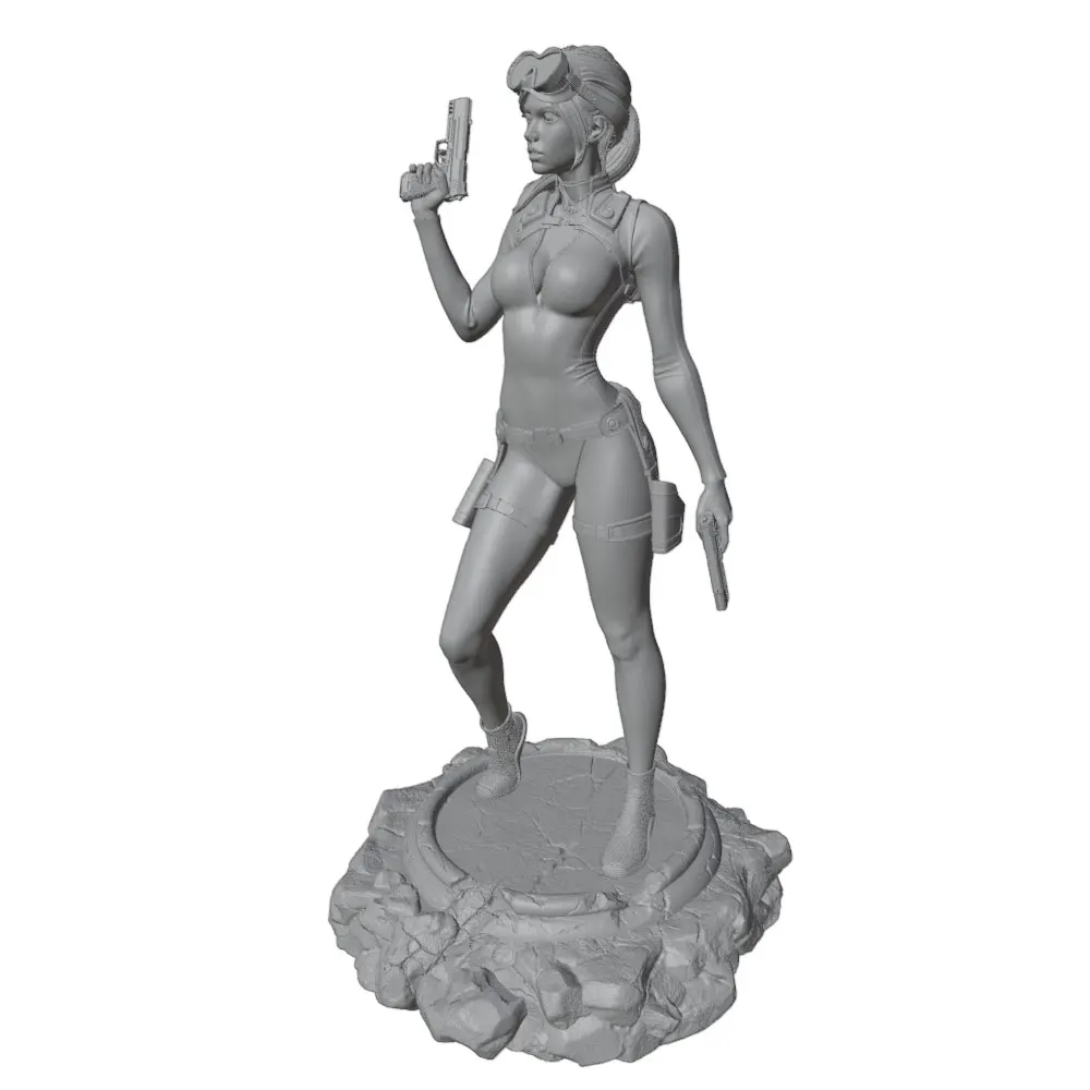 Figura de guerrera resina 3D DIY para decorar gatos y perros