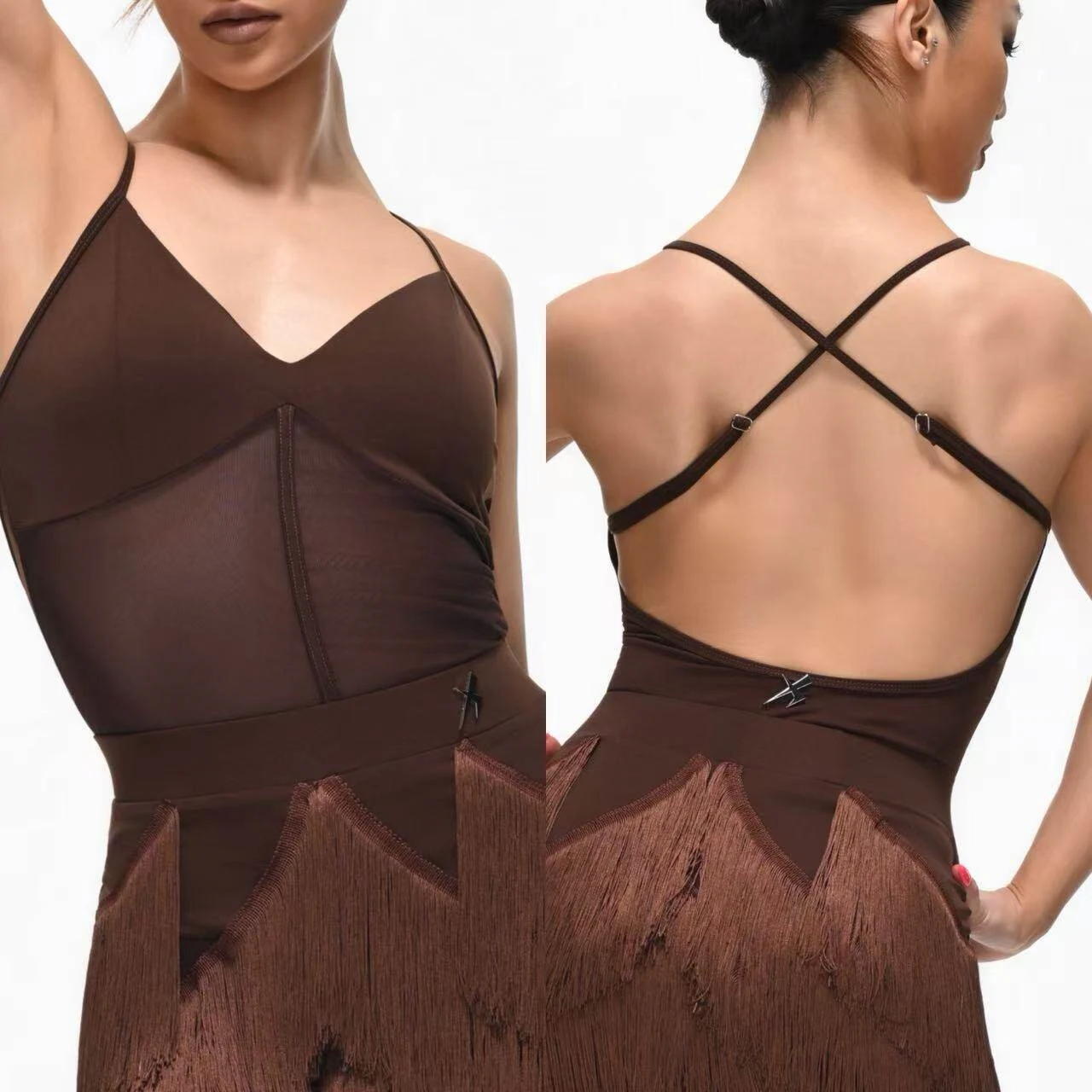 latin-dance-costume-women-brown-mesh-tops-fringed-skirt-chacha-rumba-samba-dance-performance-clothes-summer-practice-dresses