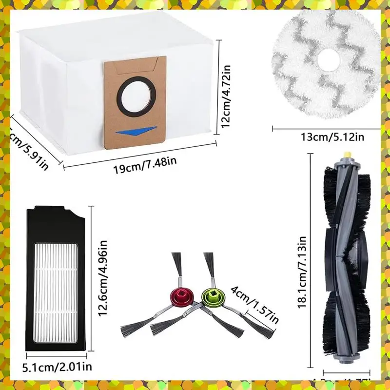 ل Ecovacs Deebot X1 Omni X1 توربو جهاز آلي لتنظيف الأتربة فرشاة جانبية رئيسية فلتر HEPA ممسحة القماش أكياس الغبار أجزاء