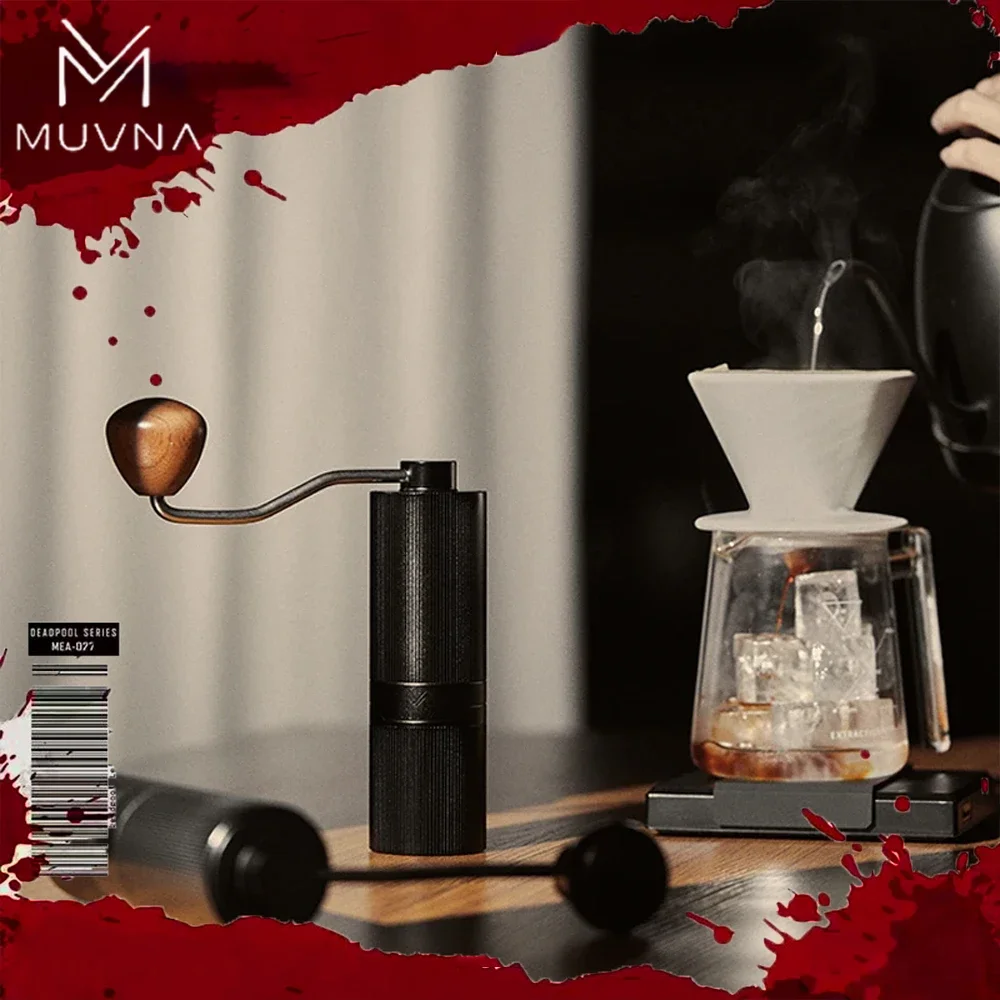 MUVNA GM1 Adjustable Manual Coffee Grinder-Hand Coffee Grinder with Stainless Steel 38mm Conical Burr Portable Coffee Grinder