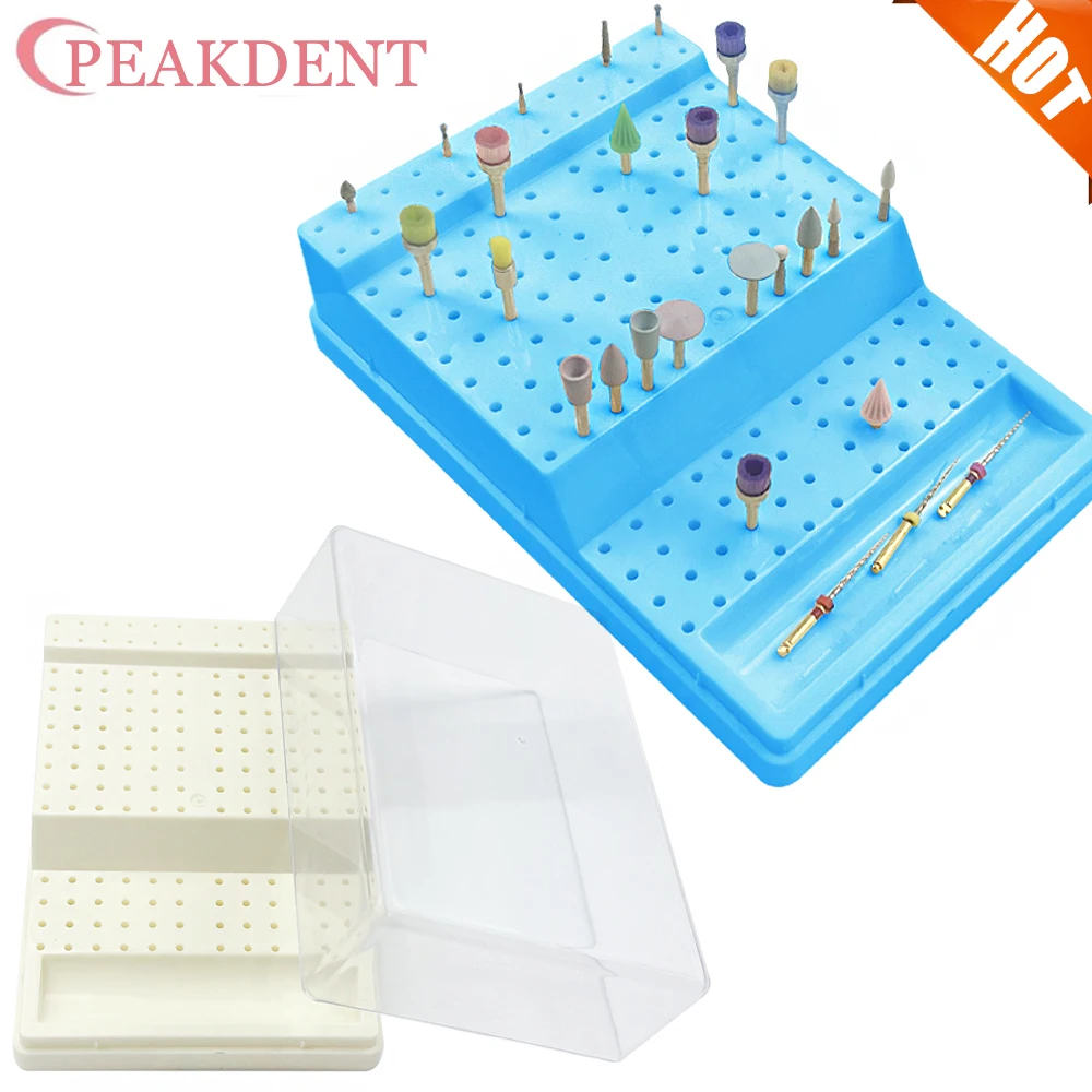 

168 Holes Dental Bur Holder Autoclave Sterilizer Case Disinfection Box Plastic Dental Burs Box Block Holder Dentistry Tool 2pcs
