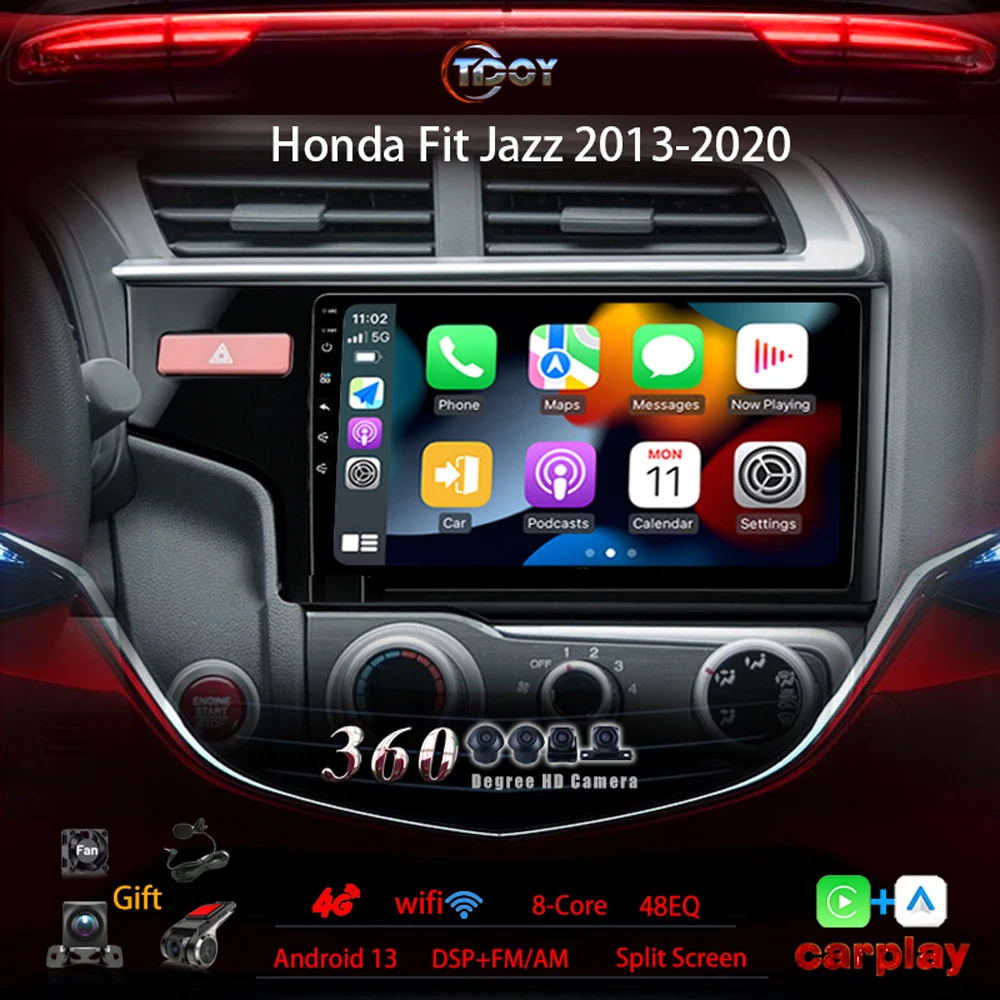 

Autoradio 2Din Android Car Radio For Honda Fit Jazz 2013-2020 Multimedia Player Automotive Carplay Android Auto Wireless Video