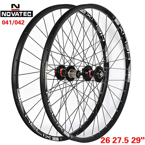 Novatec 자전거 휠 세트, D042SB 허브 QR 선링글 림, MTB 자전거 휠 디스크 브레이크 내부 튜브, 32 홀, 26/27.5/29 인치