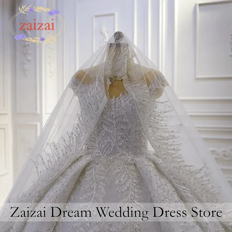 

Customized Exquisite Ball Gowns Crystal Pearls Beaded Appliques Square Neck Wedding Dress Luxury Beading Sequin Bridal Dresses