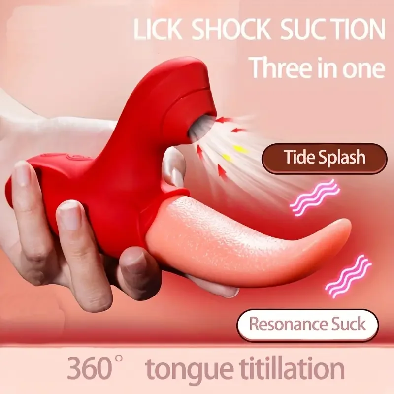 ดูด Rose Vibrator สําหรับผู้หญิงลิ้นเลียกระตุ้น Clitoral หัวนมนวดหญิงผู้ใหญ่สินค้าของเล่น