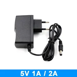 AC 110-240V 5V 2A Converter Adapter Universal DC 5V 1A Power Supply Charger EU Plug 5.5mm x 2.5 - 2.1mm for LED Light Strip