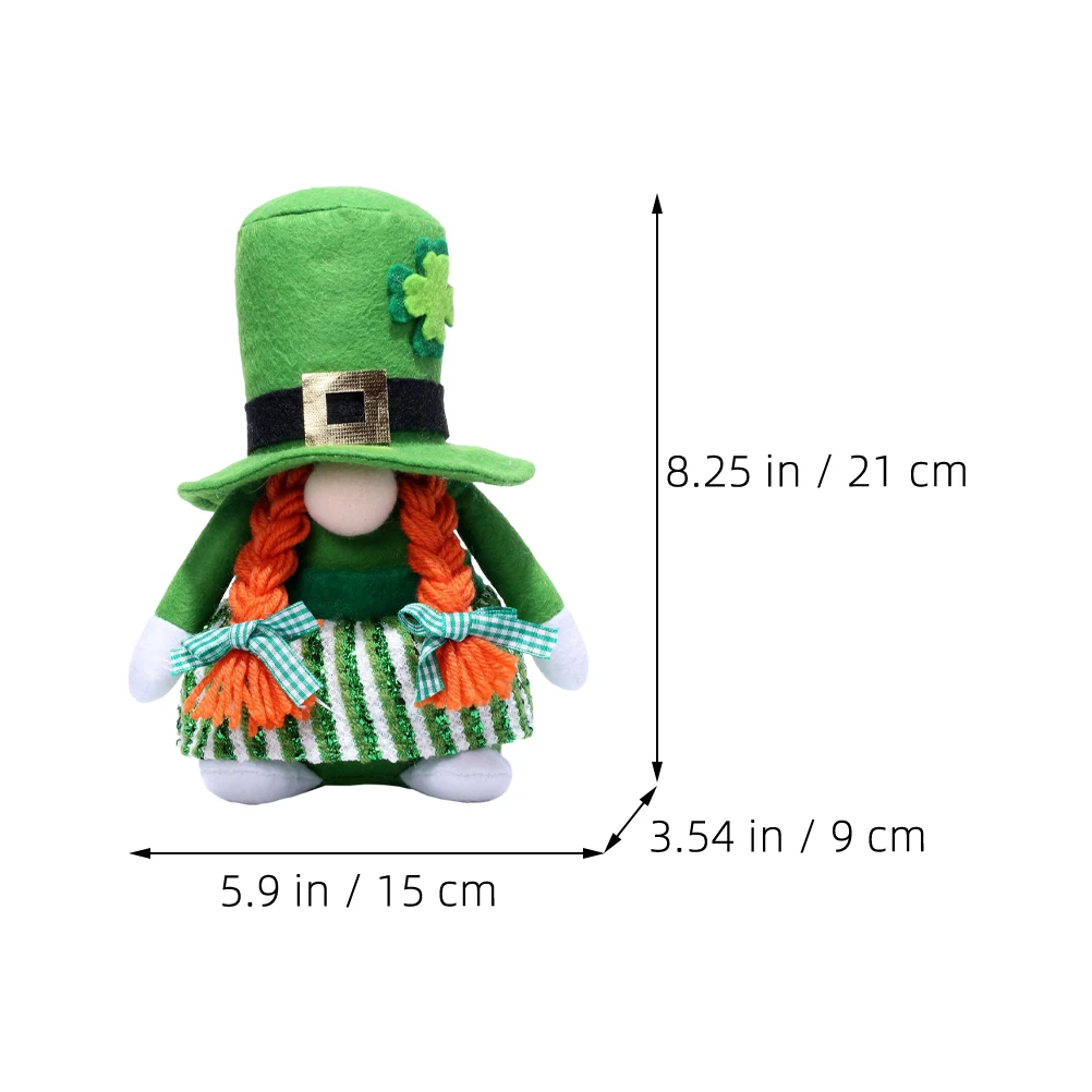 

2pcs St. Patrick'S Day Gnome Decorations Festive Dwarf Figurines Cute For Home Party Office Decoration Festival Desktop