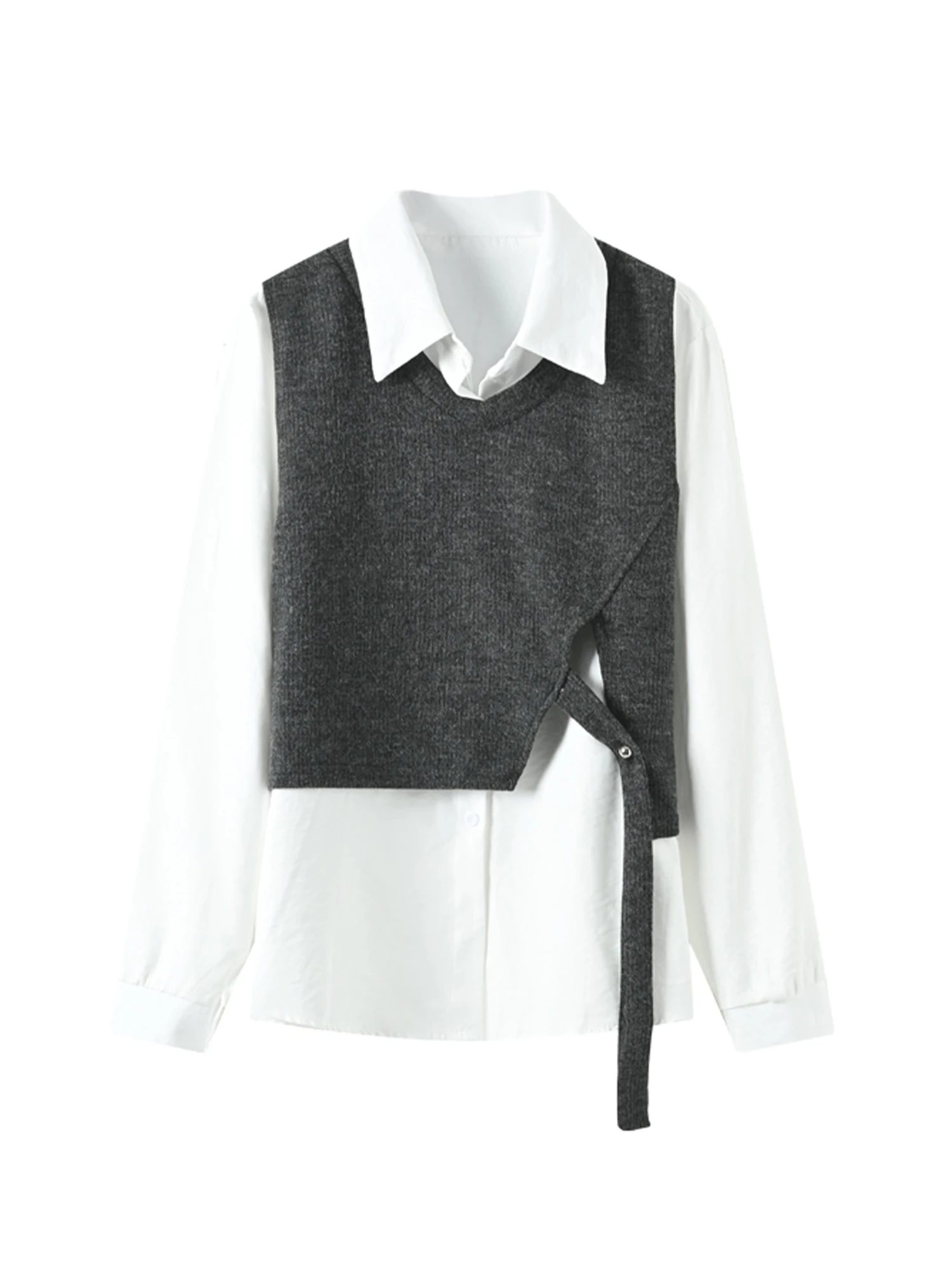 เสื้อโปโลคอปกสีน้ำตาลสำหรับผู้หญิง สไตล์วินเทจยุค 90s และ 2000s แขนยาวทรงโอเวอร์ไซส์ เสื้อผ้าผู้หญิง ฤดูใบไม้ผลิ ฤดูใบไม้ร่วง 2025