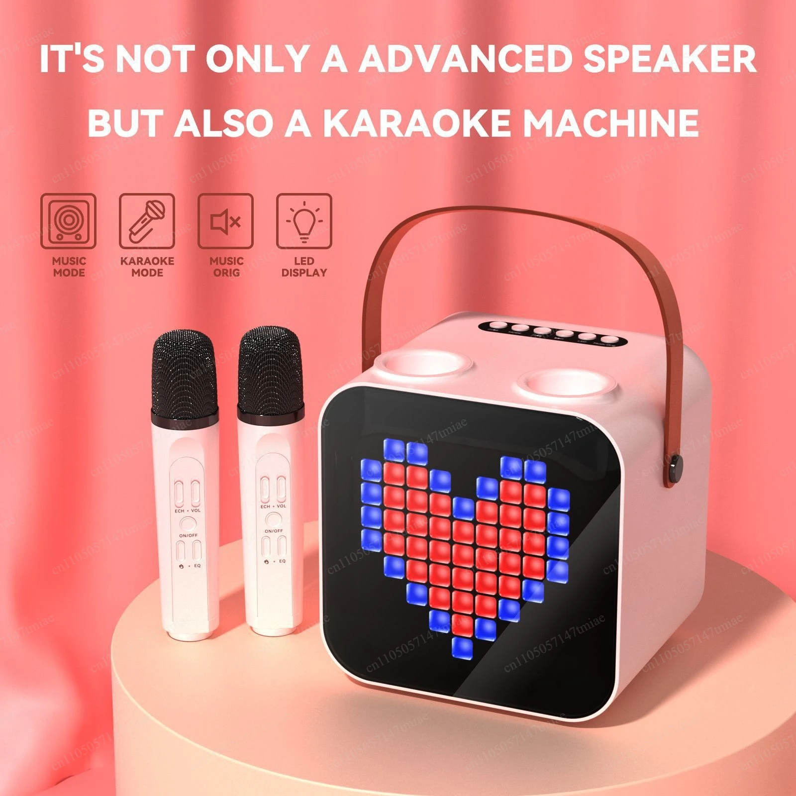 SP-100 Wireless Bluetooth Speaker Outdoor Portable Karaoke Dual Microphone Audio RGB Screen Display Atmosphere Rhythm Light