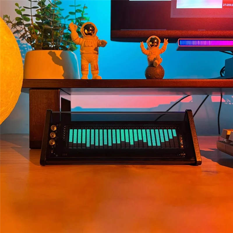 A69Z Desain Retro VFD Tampilan Spektrum Musik Layar Pengukur Tingkat Suara Pengalih Audio Bluetooth 5.0 Jam Desktop Remote Control