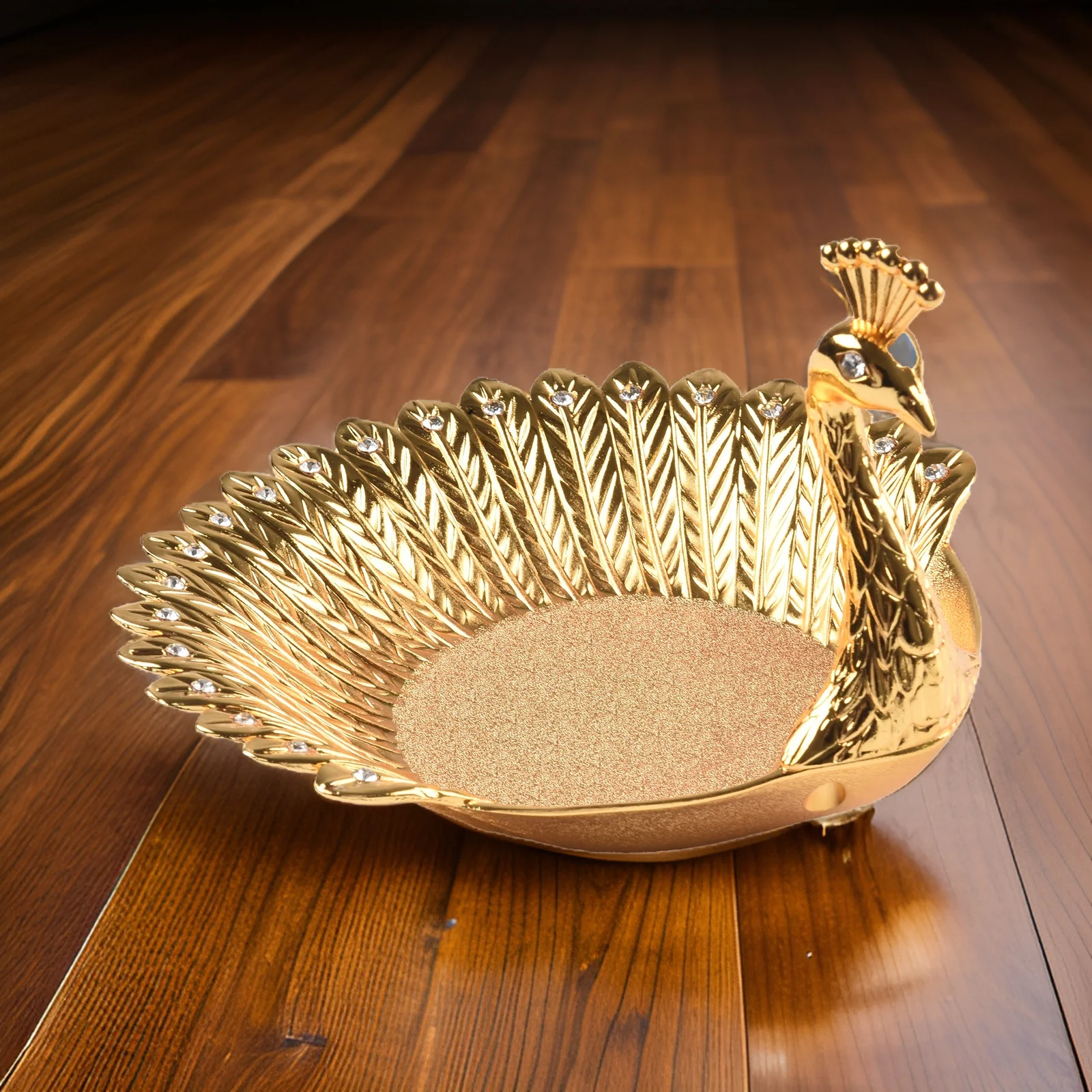 

Elegant Metal Serving Dish in Unique Peacock Shape Great Option as a Decorative Centerpiece or Snack Holder at Events