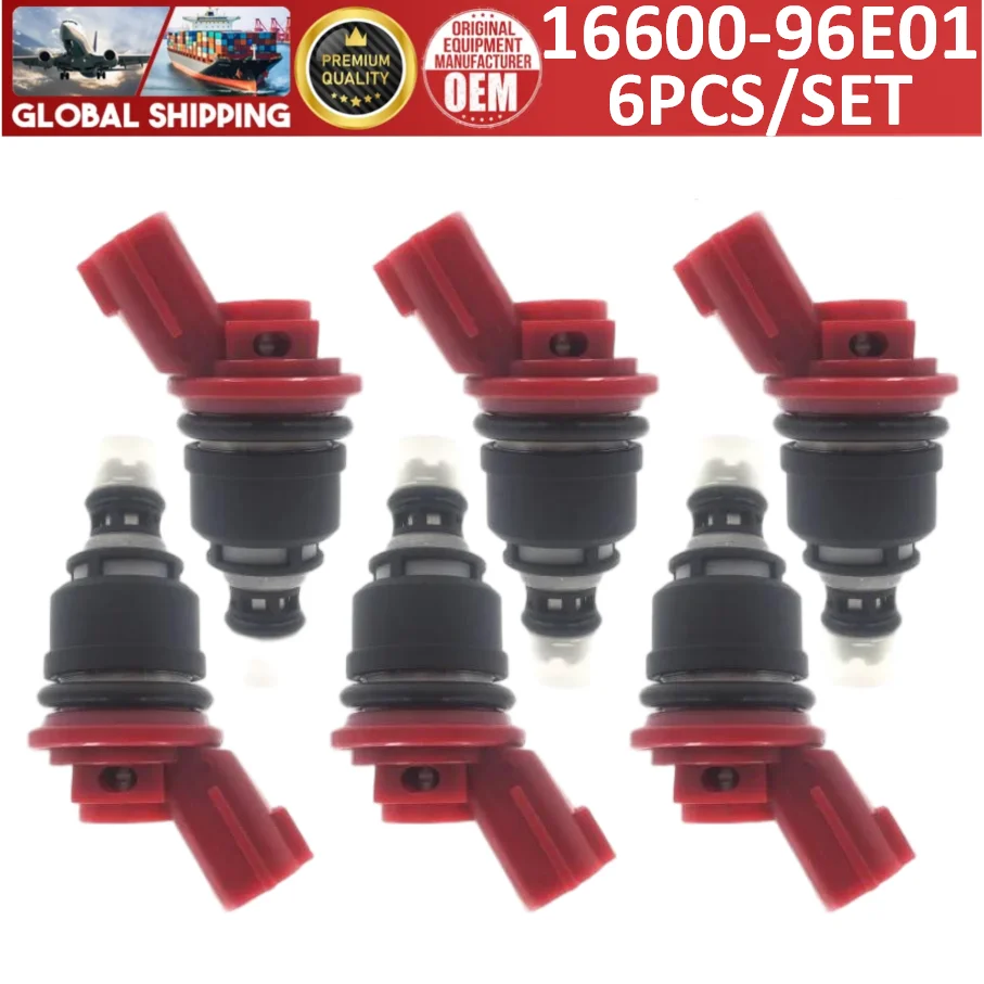 16600-96E01 High Quality 6pcs Fuel Injectors For Nissan 1992-1999 Maxima For Infiniti I30 1996-1999 3.0L #A46-000001