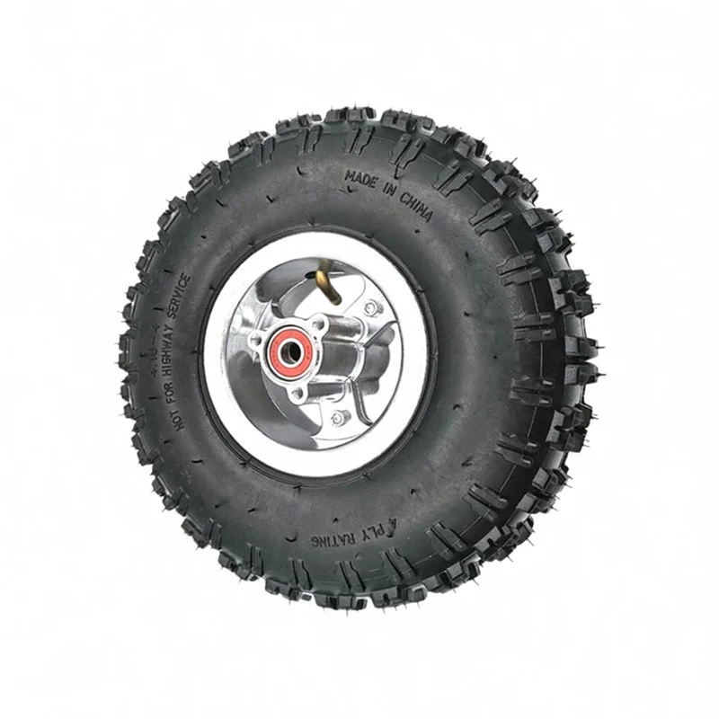 NUEVO Neumático y Llanta de 4.10-4 de Buena Calidad con Tubo Interior y Rin de 4 Pulgadas para Mini Quad, Moto de Cross, Scooter, ATV, Buggy de 49cc