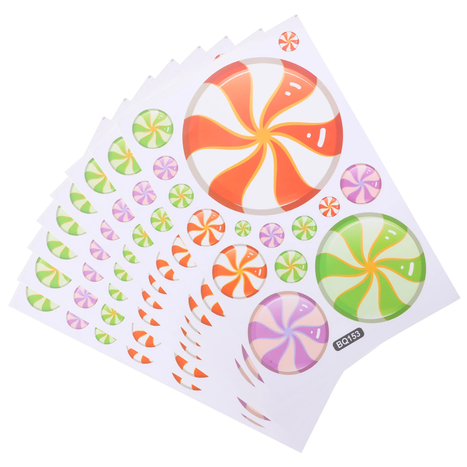 

8 Sheets Christmas Window Clings Self-Adhesive Stickers for Shop and Home Candy Window Sticker Christmas Decor