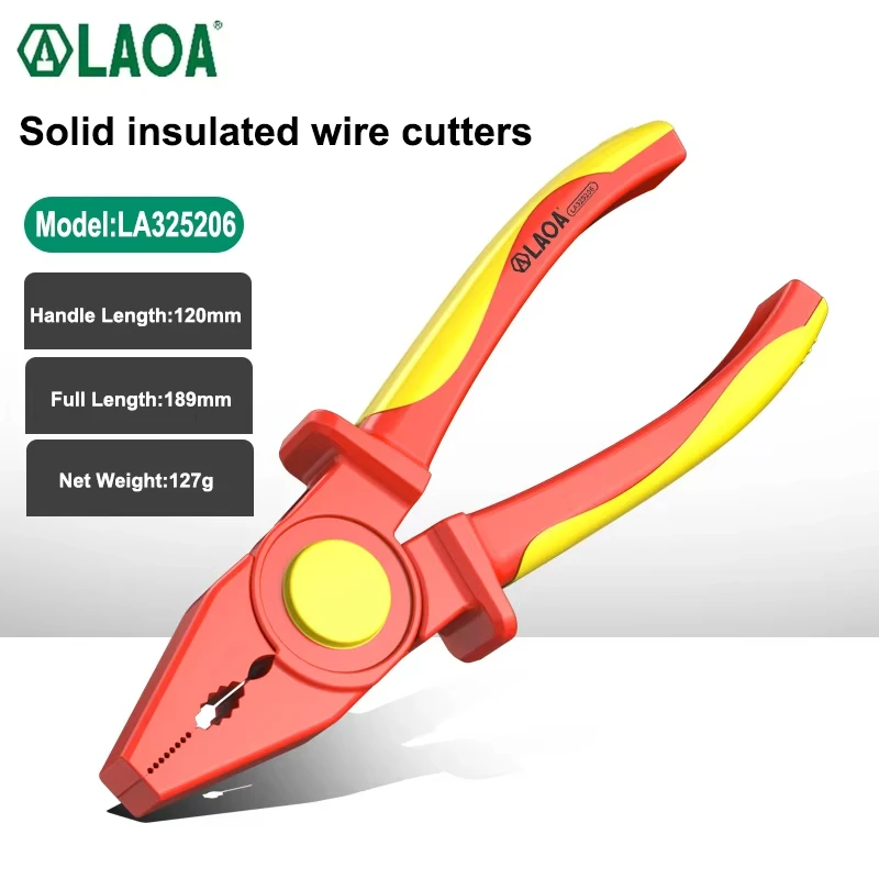 LAOA Multifunktionaler isolierter Drahtschneider, hochspannungsbeständiges 1000-V-Elektriker-Werkzeug mit Nasenzange mit fester Spitze – Detail 7