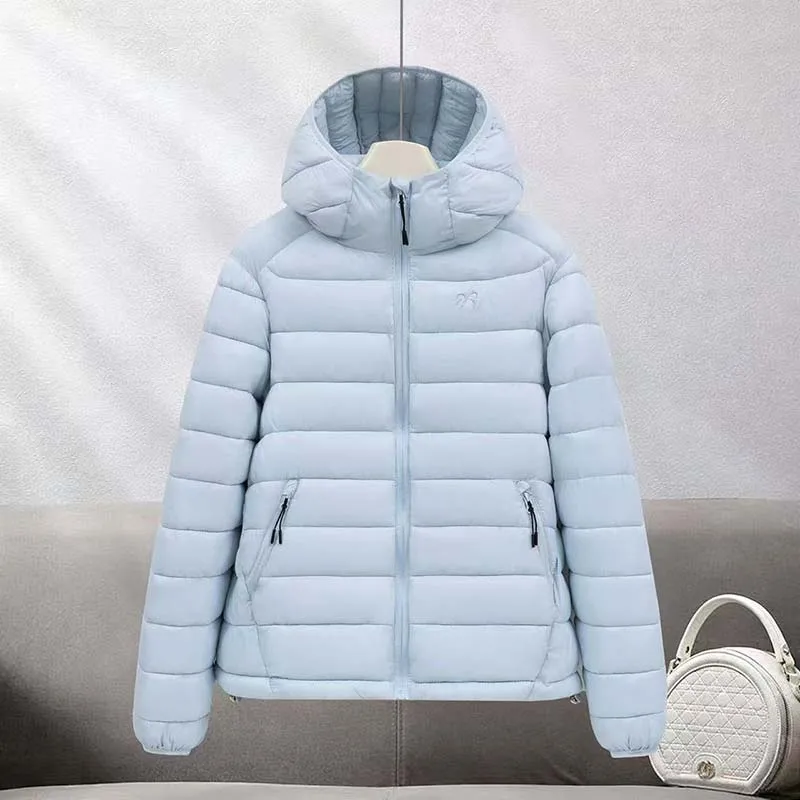 2026 Women's Fashion Lightweight Down Cotton-padded Jacket Winter Short Coat Hooded Parkas Korean Lady Top Casual Warm Outerwear