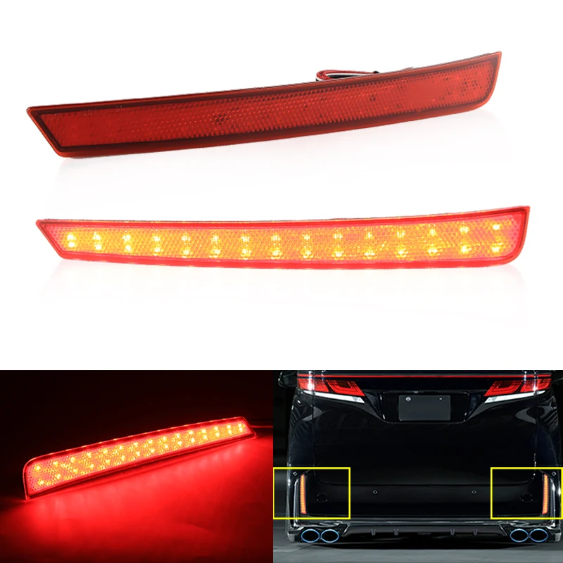 

2 шт. для Toyota Vellfire 40 серии MPV 2023-up светодиодный фонарь заднего бампера, отражатель, стоп-сигналы, сигнальные огни, индикатор указателя поворота