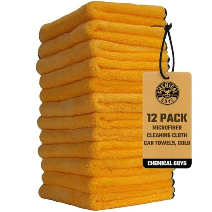 

Professional Grade Premium Microfiber Towels for Cars, Gold, 16" x 16", Ultra-Soft and Scratch-Free Car Detailing Cloths for Tr