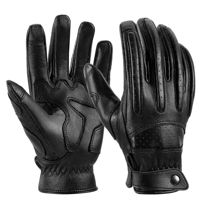 Sheepskin Riding Gloves Outdoor Anti-drop Touch Screen Sunscreen Locomotive Gloves Breathable Electric Vehicle Off-road