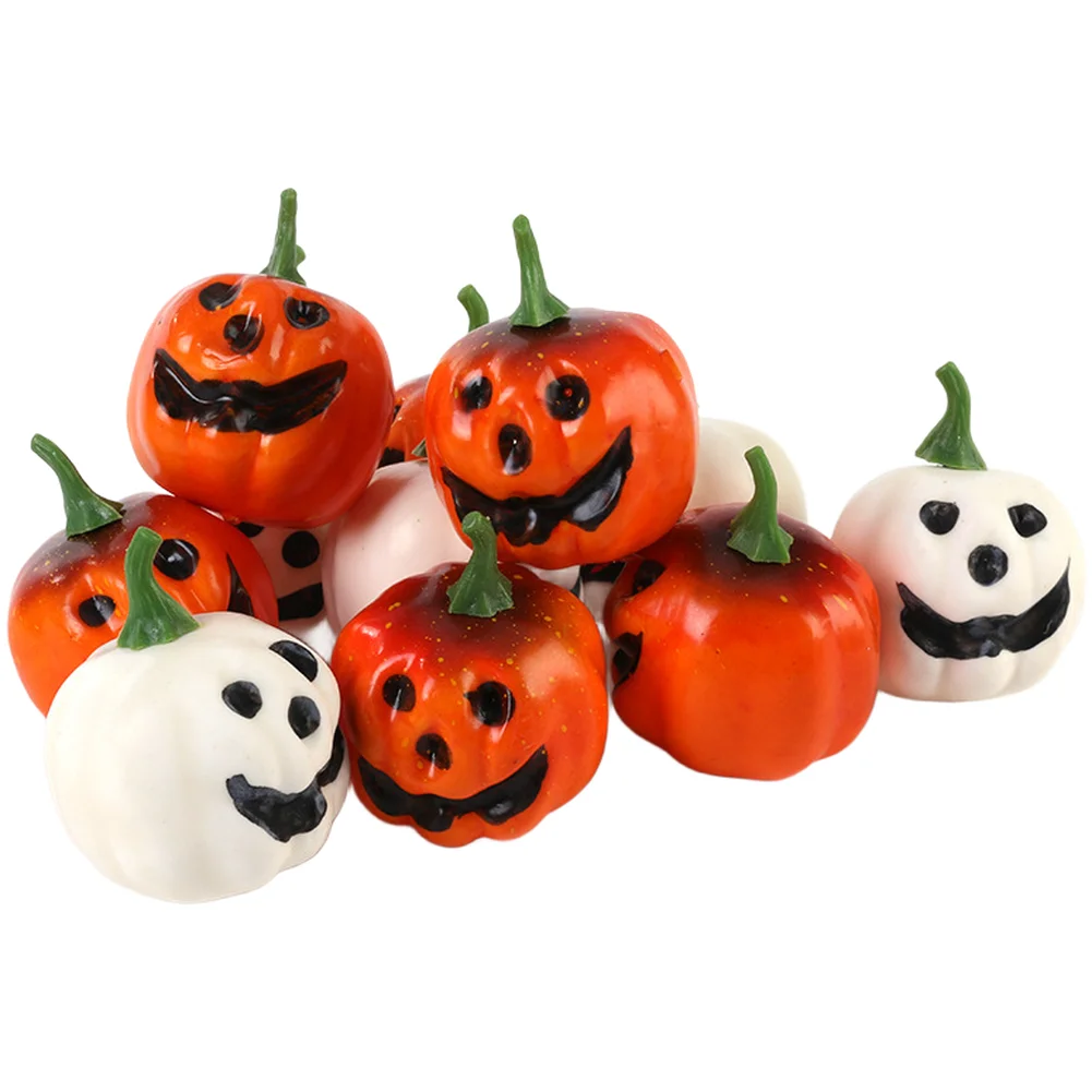 Foam Smiling Pumpkin Decor 12 Pack for Halloween Themed Tablescape Outdoor Decoration and Autumn Craft Projects