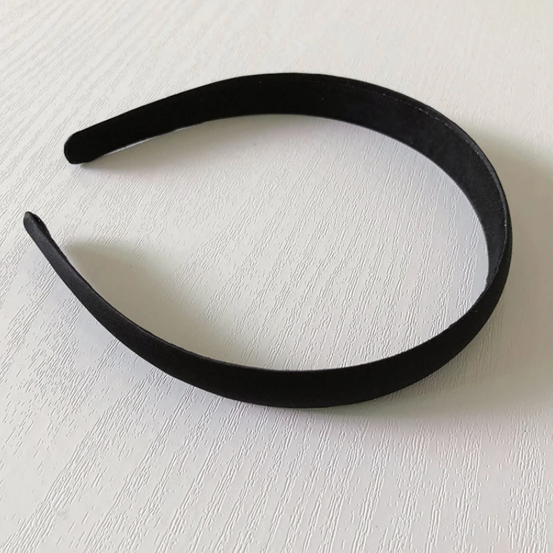 2 stücke 15/20/25/30/40mm schwarz einfache Stirnband Schmuck DIY Satin Stoff Stirnband halbfertige hand gefertigte Material Haarschmuck – Detail 7