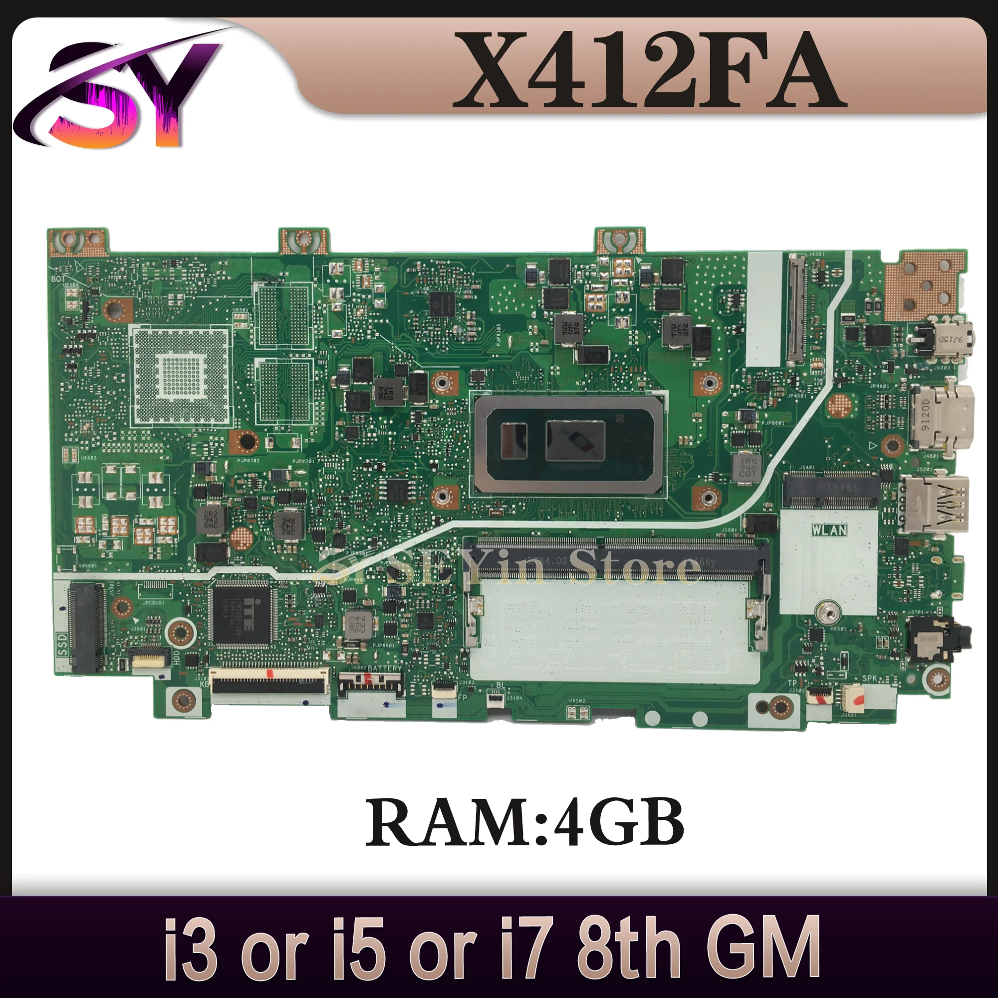 X412FLC X412FA Mainboard For ASUS X412FL X412F X412FLG X412FJC Laptop Motherboard W/4GB-RAM I7 I5-8th 10th N17S-G0-A1 V2G