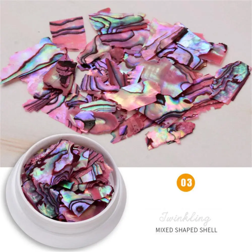 Natural Shell Slice Beautiful Easy To Apply Mixed Irregular Shell Fragment Mirror Effect Nails Aurora Abalone Slices