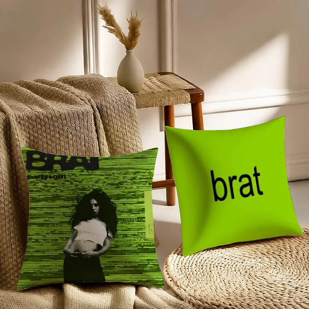 المغني C-Charli X-XCX غطاء الوسادة حريري قصير أفخم مع سحاب غير مرئي الغبار أريكة كيس وسادة للديكور المنزل